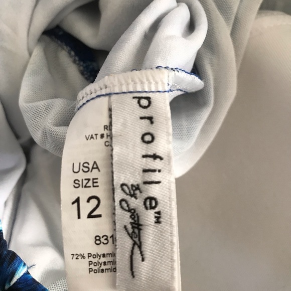 Gottex NWT Blue/White One Piece Bandeau Swimsuit - Picture 7 of 8